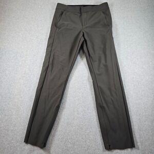 Athleta Stellar Trouser Dark Gray Tapered Leg Ankle Zip Pants Womens 10